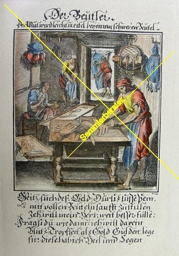 Alter kolorierter stich - alter,